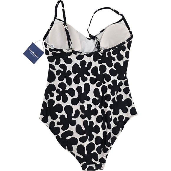 Marimekko x Target Womens L One Piece Swimsuit in Black White Paprika Print - Picture 3 of 7